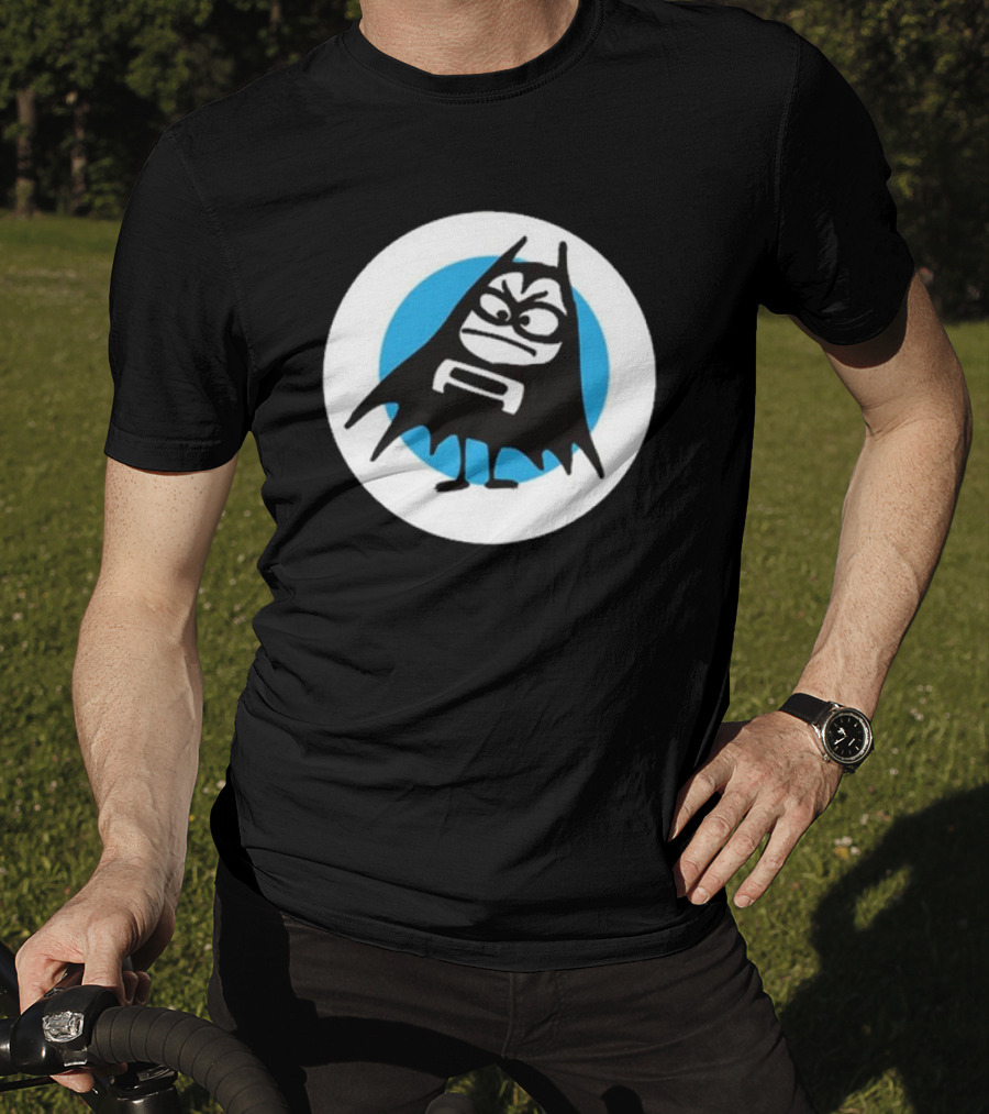 The Aquabats Lil Bat Classic Icon With Cartoon Bat And Mask In Circle T-Shirt