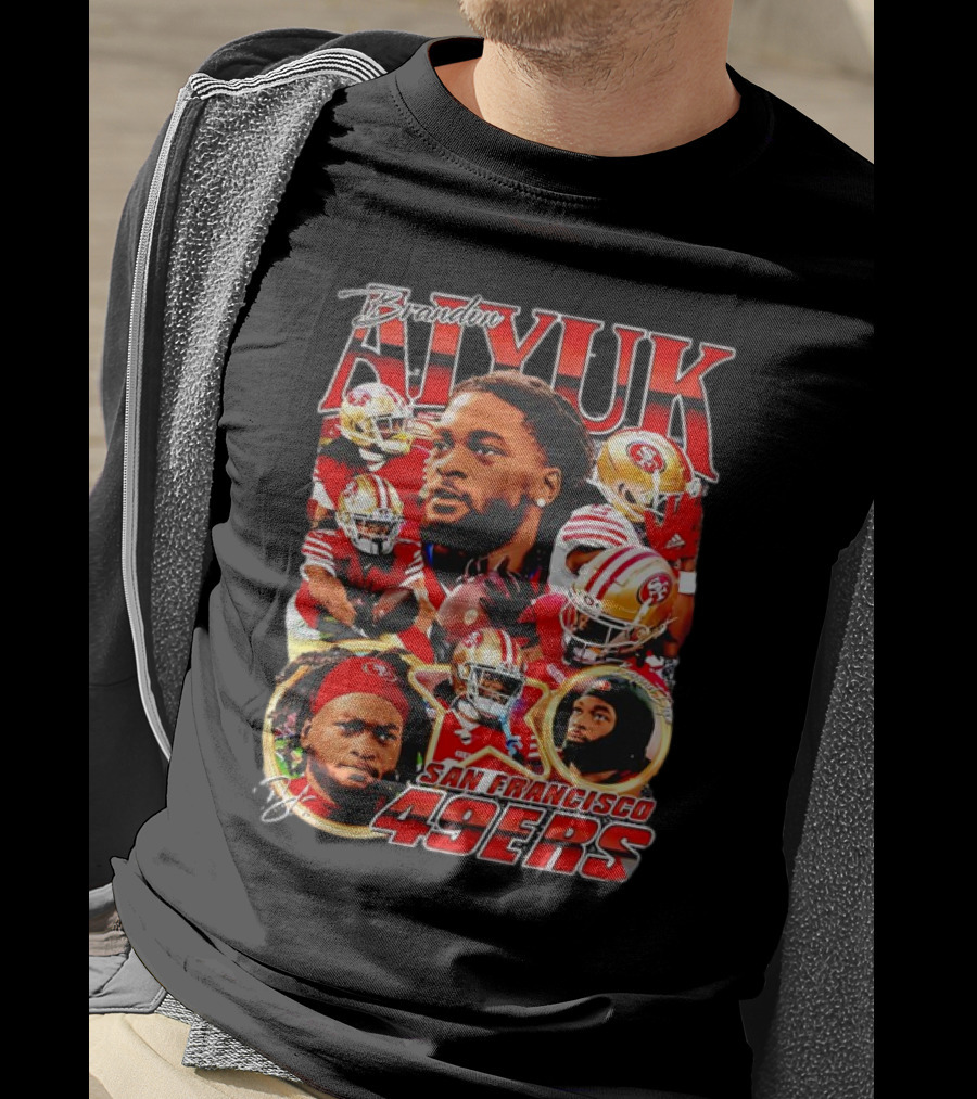 Brandon Aiyuk San Francisco 49ers NFL Football Player Collage T-Shirt