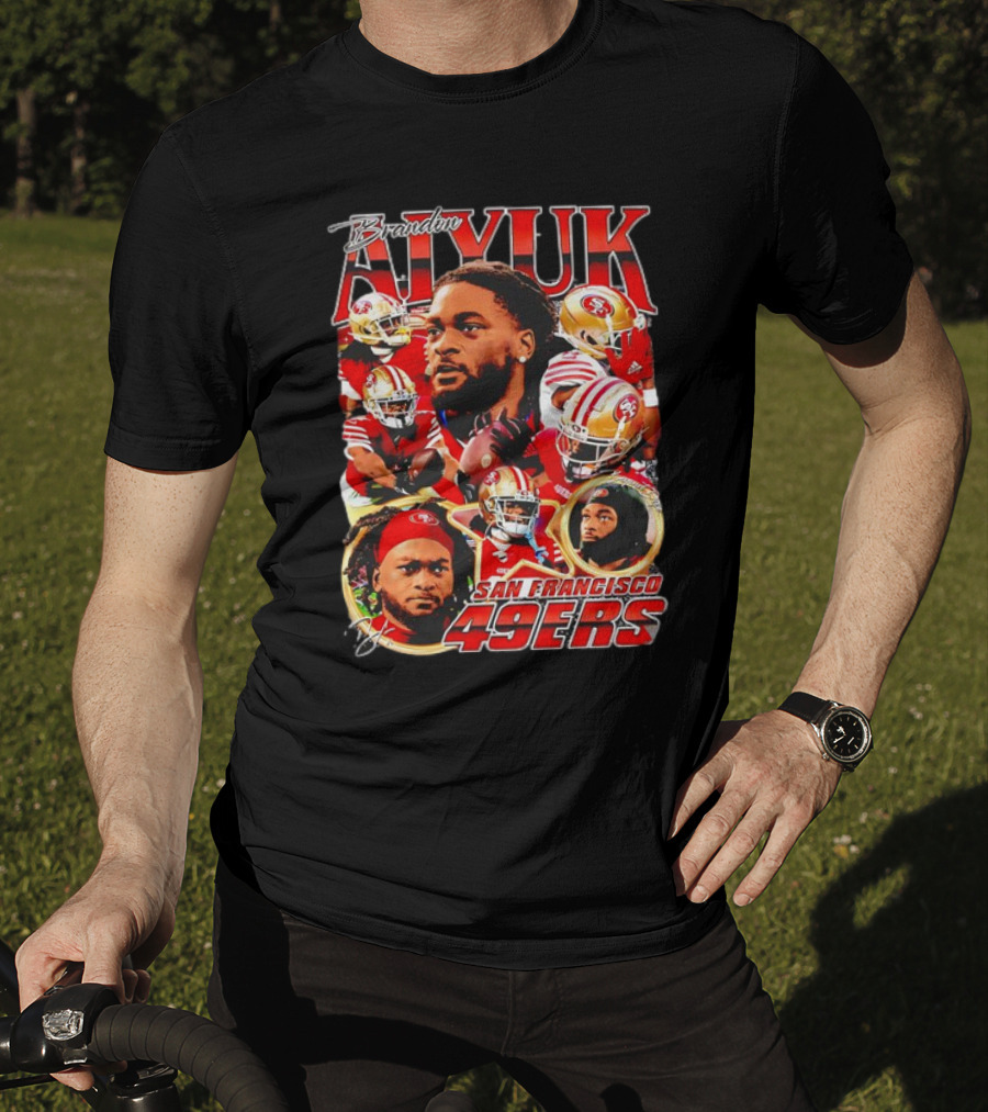 Brandon Aiyuk San Francisco 49ers NFL Football Player Collage T-Shirt