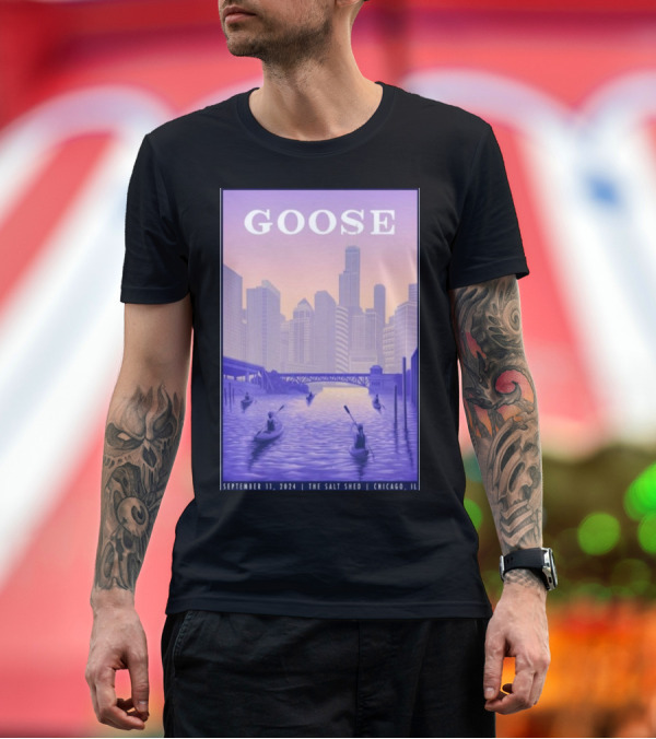 Premium T-Shirt: Goose September 11 2024 The Salt Shed Chicago IL Canoe Scene T-Shirt Goose September 11 2024 The Salt Shed Chicago IL Canoe Scene T-Shirt