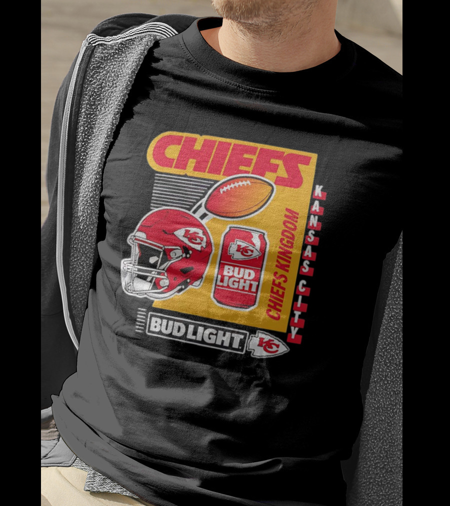 Kansas City Chiefs Bud Light Chiefs Kingdom Helmet Football Can T-Shirt