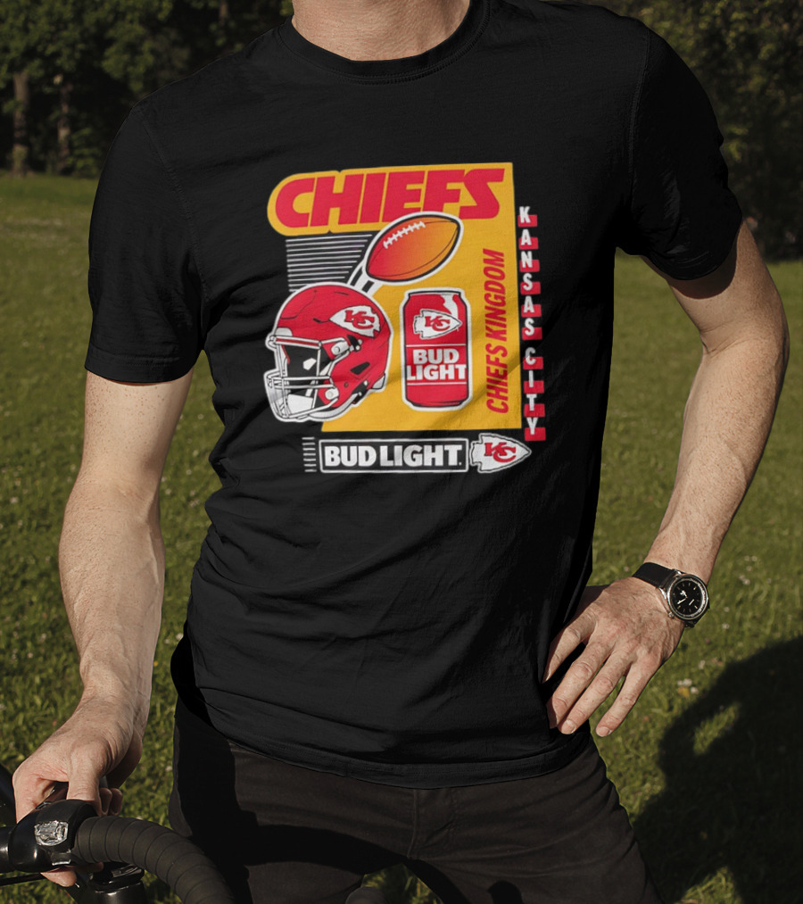 Kansas City Chiefs Bud Light Chiefs Kingdom Helmet Football Can T-Shirt