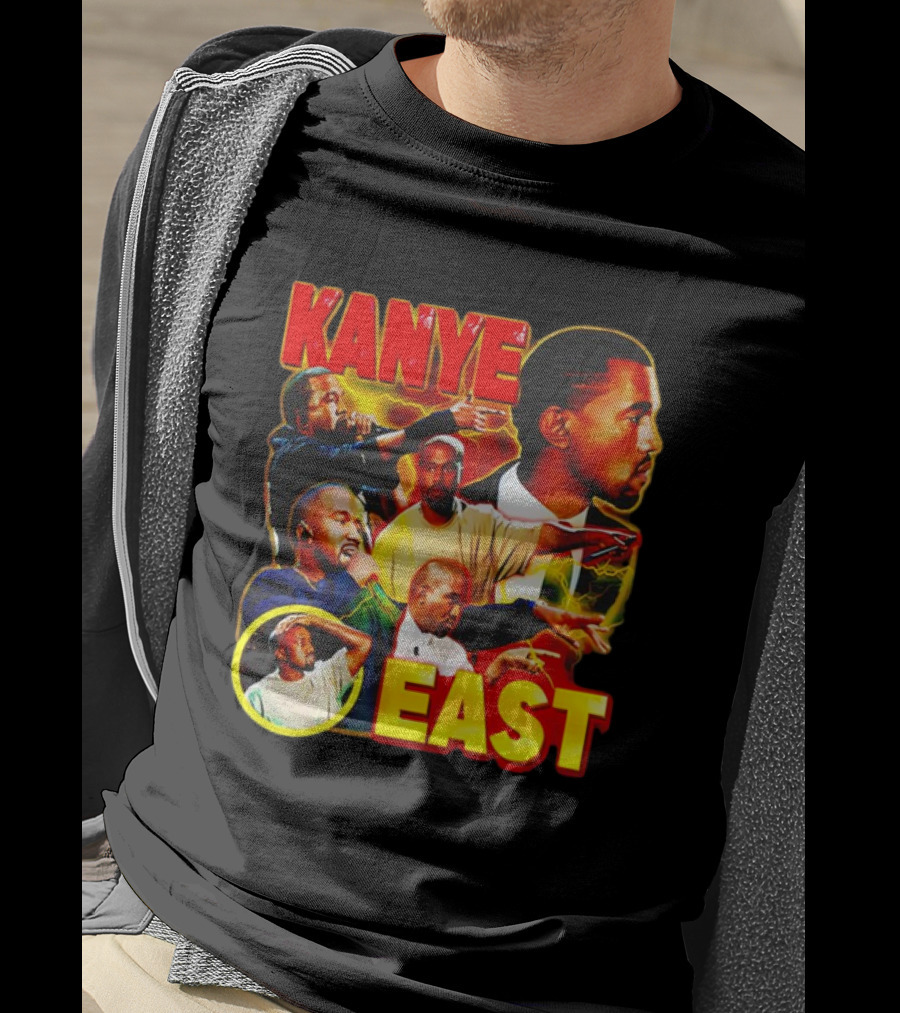 Kanye West Kanye East Rapper Star Retro Multicolor Faces T-Shirt