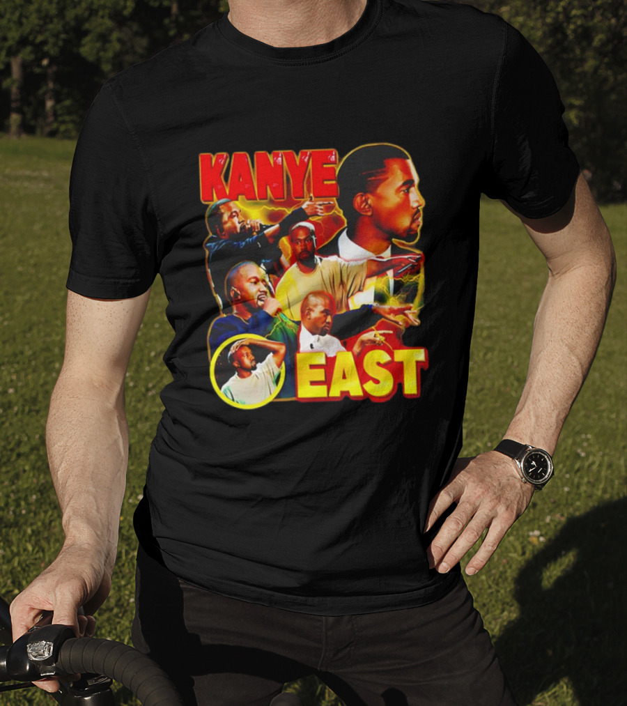 Kanye West Kanye East Rapper Star Retro Multicolor Faces T-Shirt