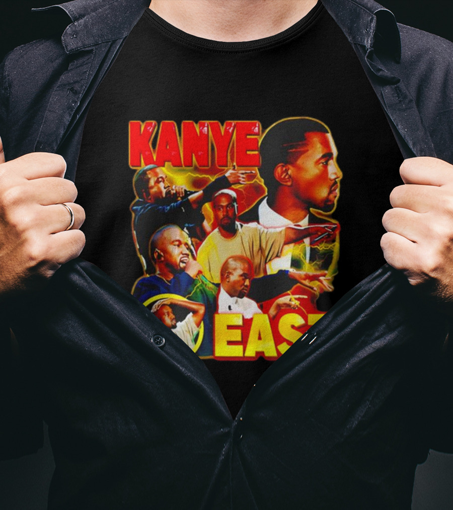 Kanye West Kanye East Rapper Star Retro Multicolor Faces T-Shirt
