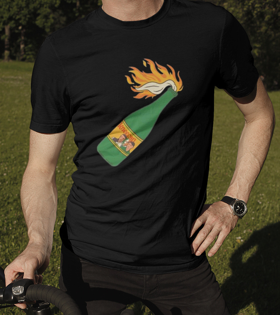 Kneecap Flaming Buckfast Molotov Bottle Green T-Shirt