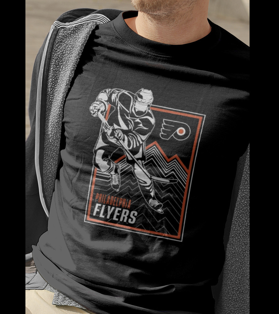 Philadelphia Flyers Hockey Player Graphic With Team T-Shirt