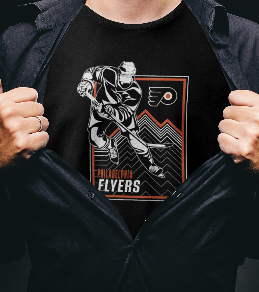 Philadelphia Flyers Hockey Player Graphic With Team T-Shirt