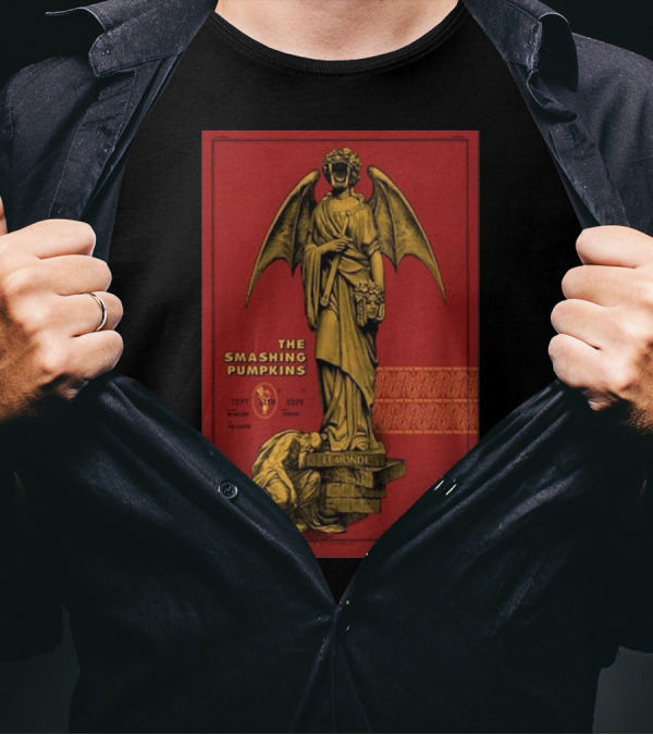 The Smashing Pumpkins Arlington TX September 11 2024 Winged Statue And Cherub T-Shirt