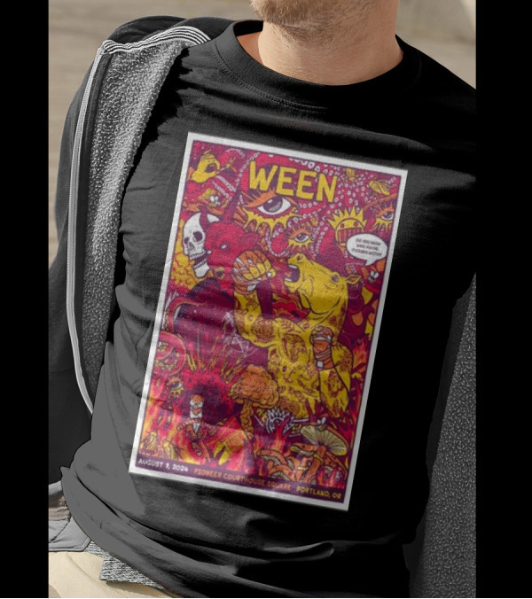 Ween August 9 2024 Pioneer Courthouse Square Portland OR Psychedelic Monster T-Shirt