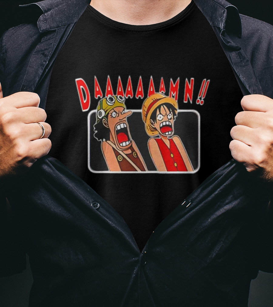 Daaaaaamn Usopp Luffy One Piece Cartoon T-Shirt