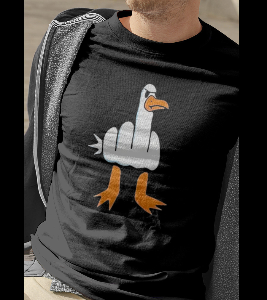 Duck Flipping The Bird Middle Finger Gesture T-Shirt