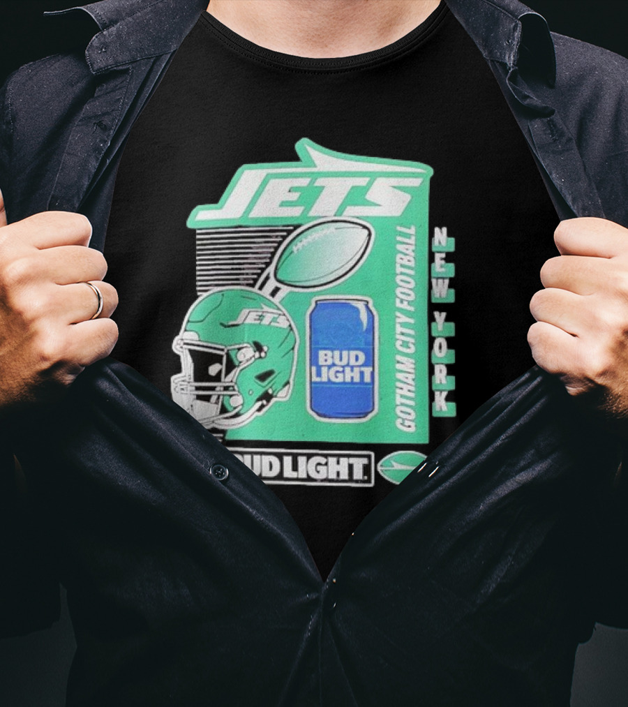 Jets New York Bud Light Gotham City Football T-Shirt