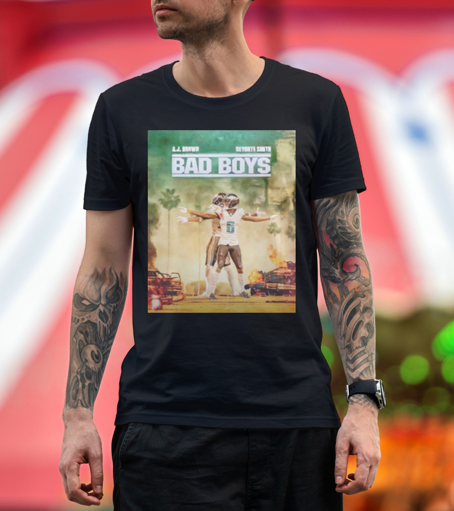 Philadelphia Eagles AJ Brown Devonta Smith Football Bad Boys T-Shirt