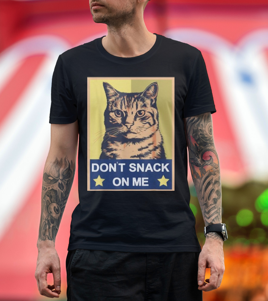 Cat Joke Don't Snack On Me Cat Poster with Stars T-Shirt