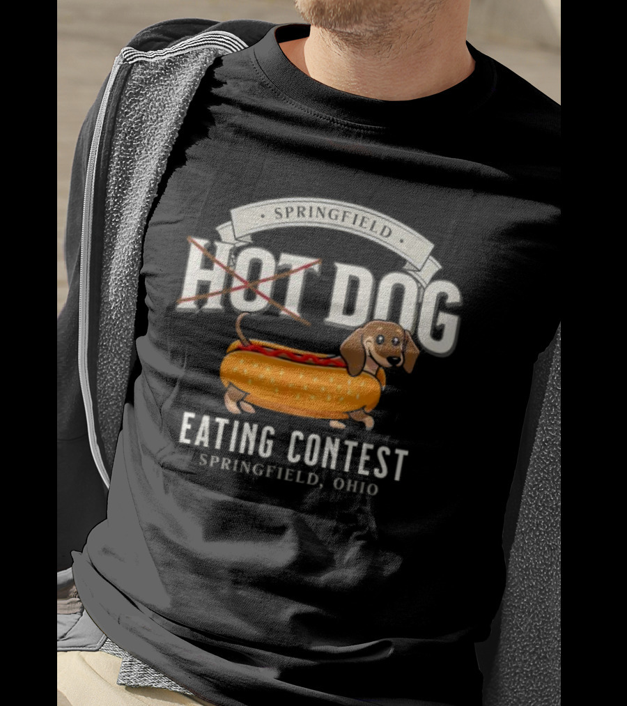 Springfield Hot Dog Eating Contest Springfield Ohio Dachshund Bun T-Shirt