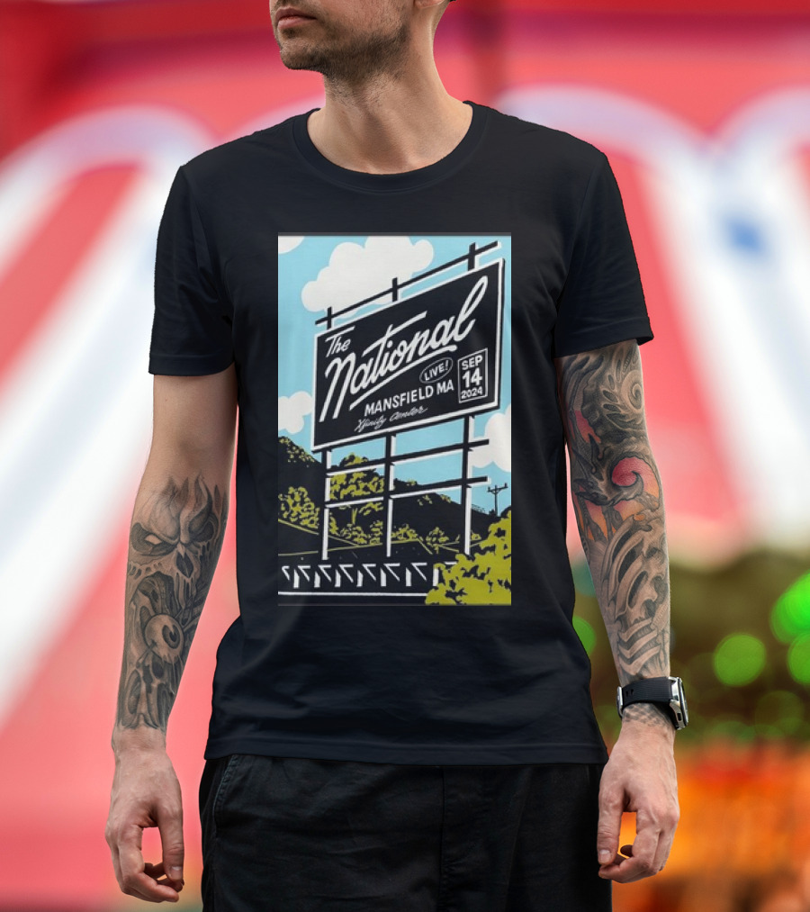 The National Live at Mansfield MA Xfinity Center September 14 2024 Concert T-Shirt