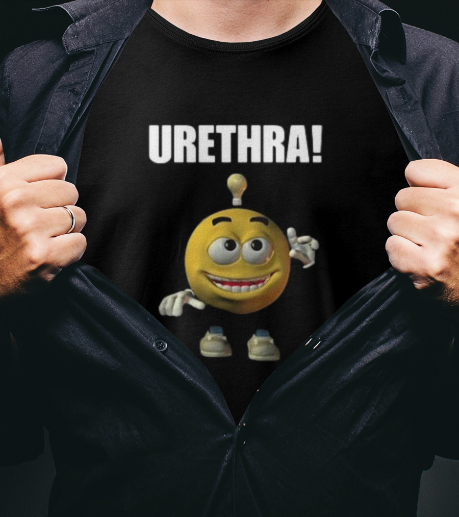 Cringey Tees Urethra Eureka Animated Smiley Light Bulb Idea T-Shirt