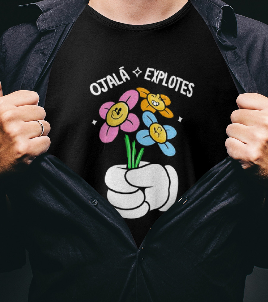 El Mariana Ojalá Explotes Happy Face Flowers T-Shirt