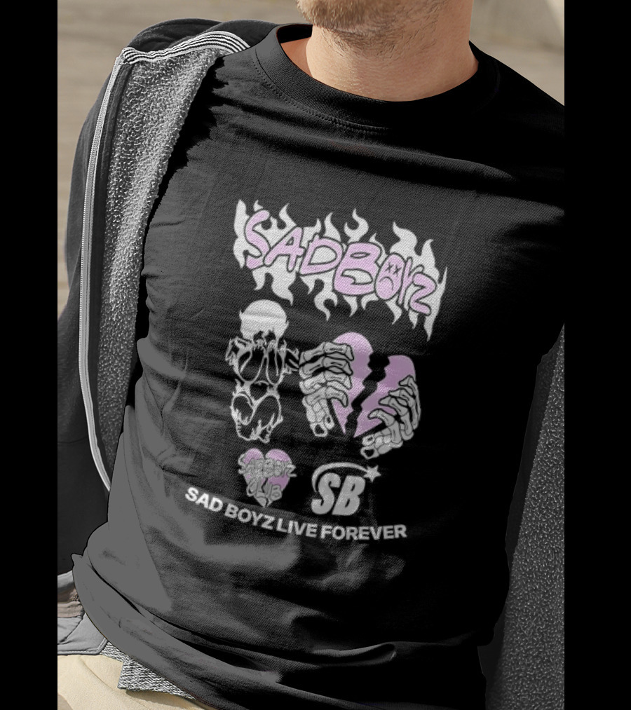 Sad Boyz Live Forever Sadboyz Sadboyz Club Corridos Tumbados H Belicos Mexico Music T-Shirt