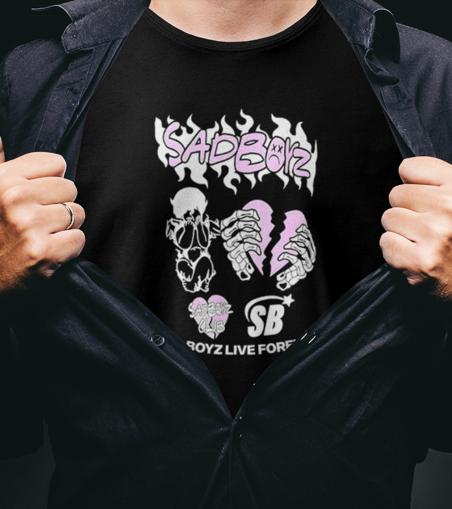 Sad Boyz Live Forever Sadboyz Sadboyz Club Corridos Tumbados H Belicos Mexico Music T-Shirt