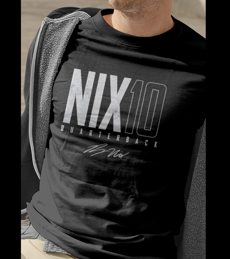 Nix 10 Quarterback Vintage Denver Broncos NFL Football Bo Nix Elite T-Shirt