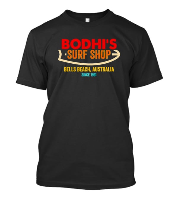 Bodhi's Surf Shop Bells Beach Australia Retro Surfboard Since 1991 T-Shirt