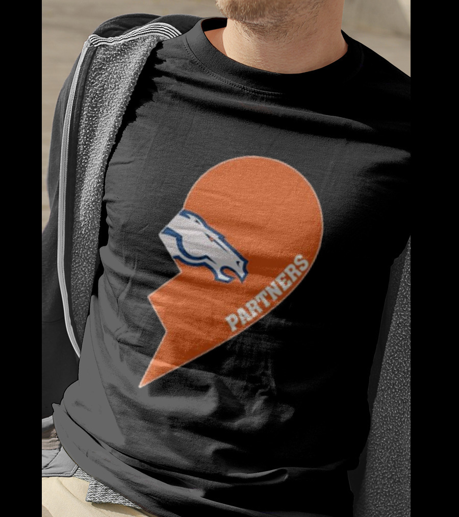 Denver Broncos Orange Half Heart Partners T-Shirt