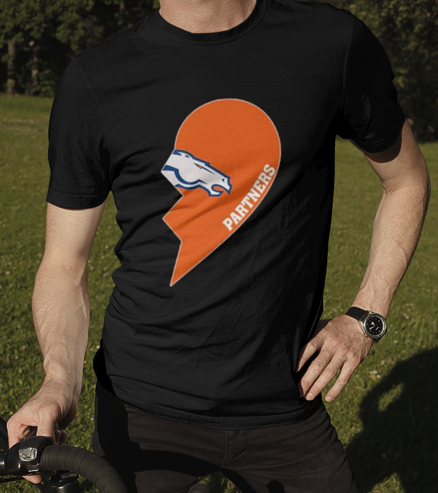 Denver Broncos Orange Half Heart Partners T-Shirt