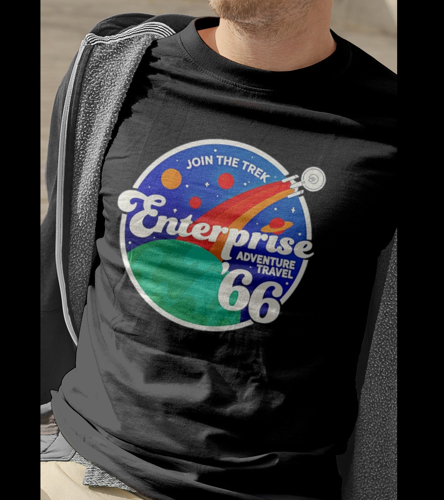 Join The Trek '66 Enterprise Adventure Travel Space Journey T-Shirt