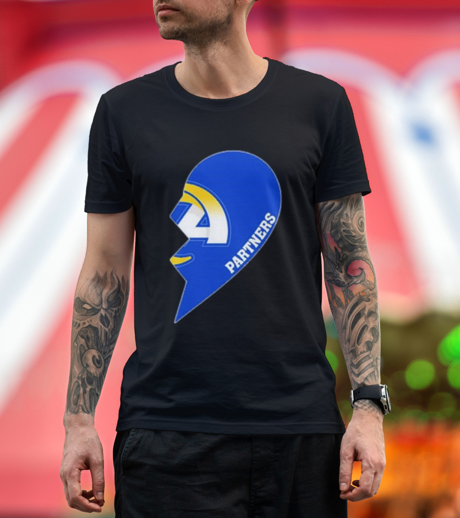 La Rams Partners Heart Logo Half T-Shirt