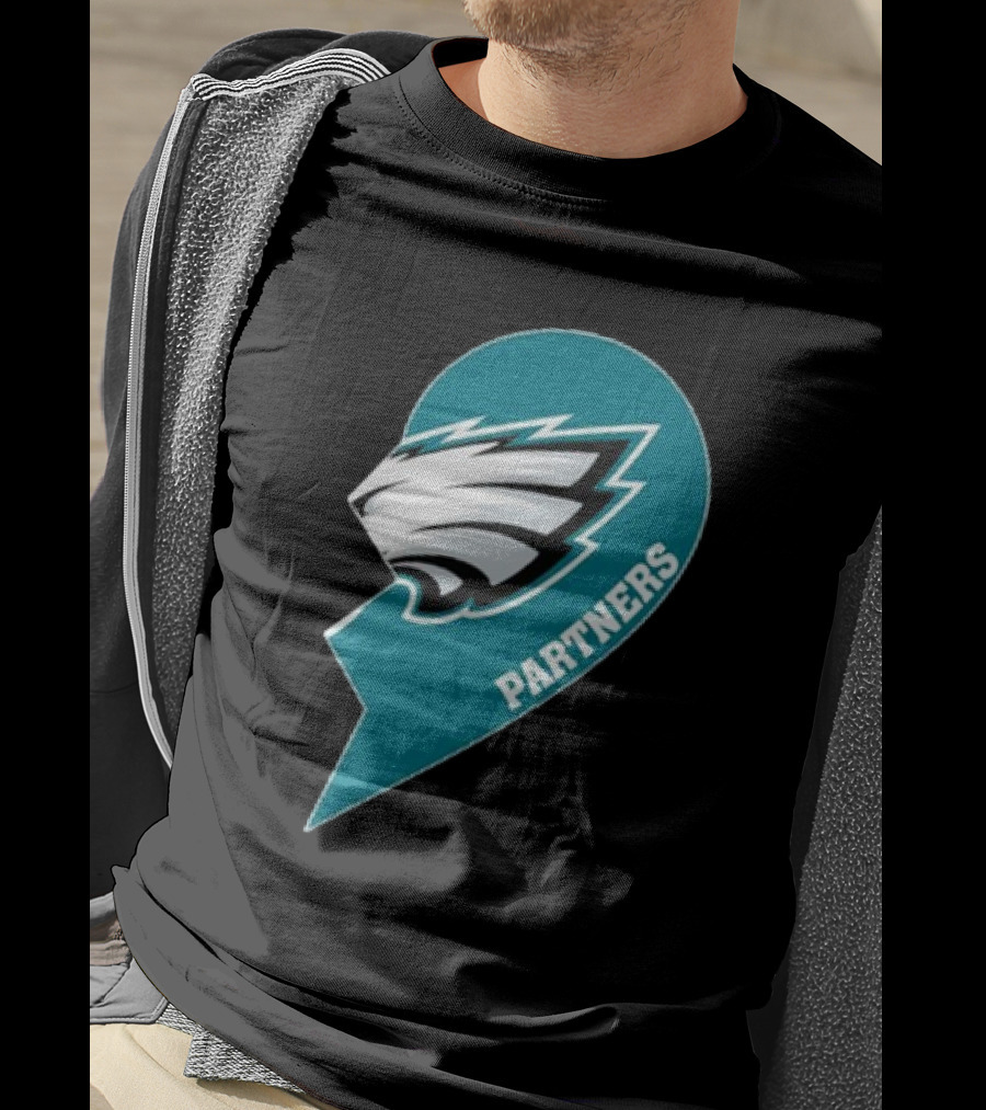 Philadelphia Eagles Partners Logo Half Heart T-Shirt