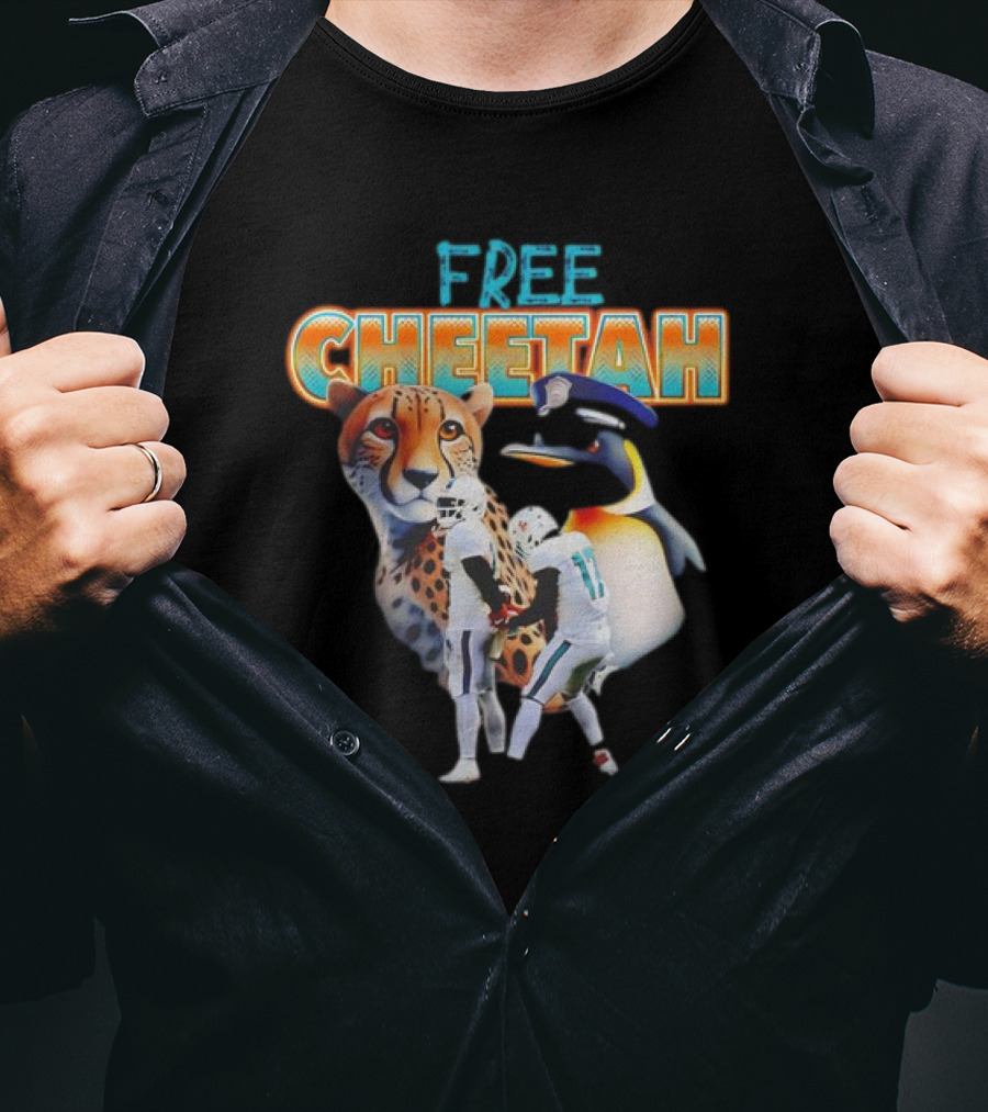 Jaelan Phillips Tyreek Hill Free Cheetah Football Penguin T-Shirt