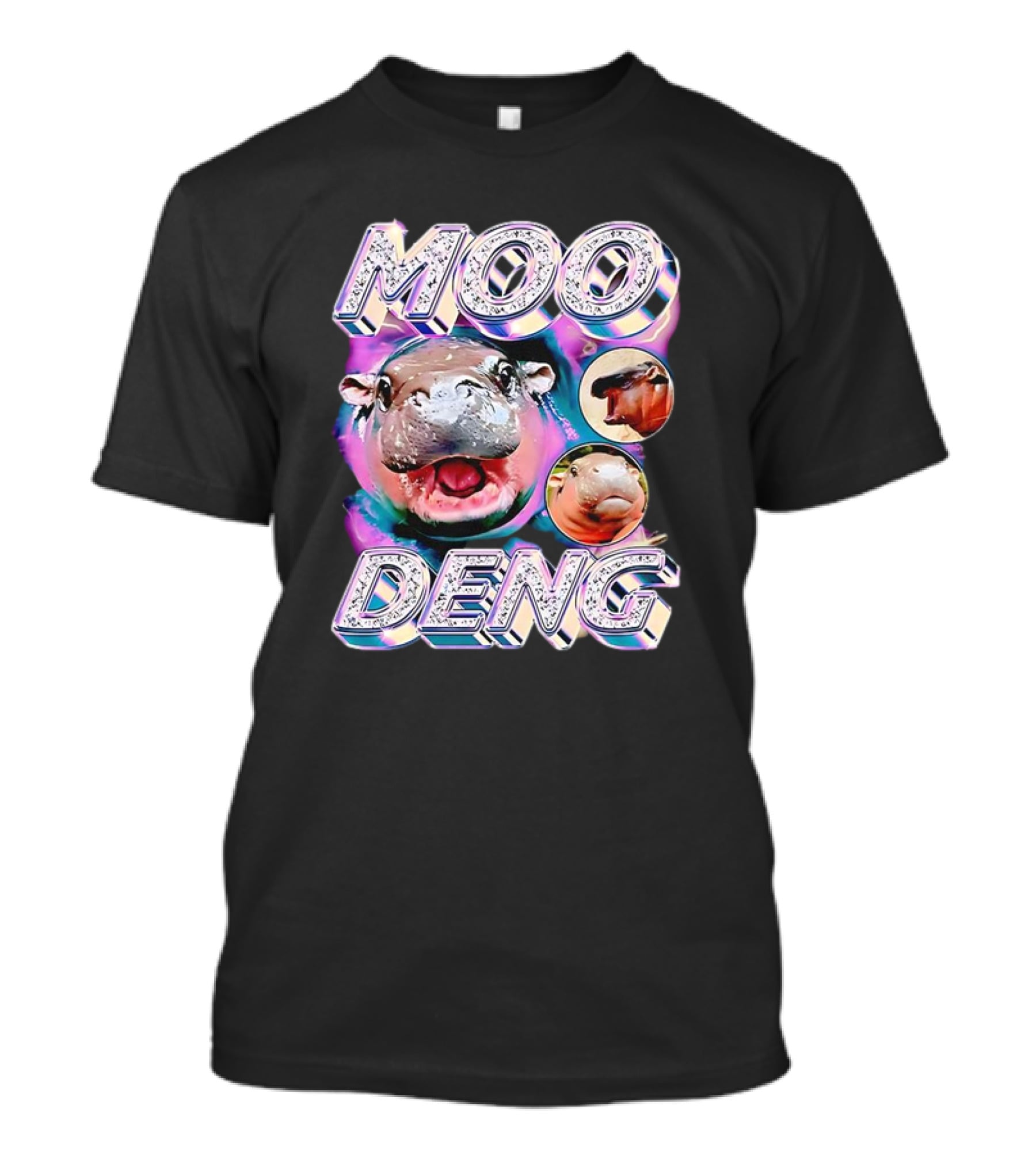 Moo Deng Colorful Hippo Pop Art Vintage Retro T-Shirt