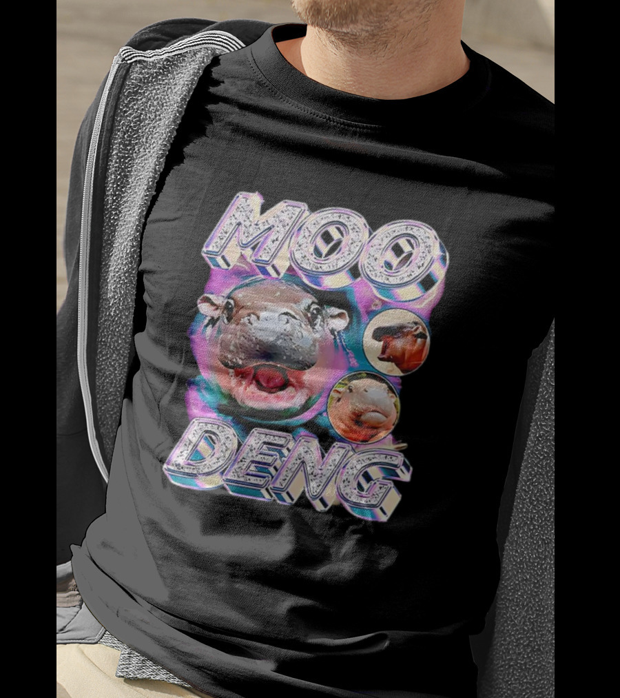 Moo Deng Colorful Hippo Pop Art Vintage Retro T-Shirt