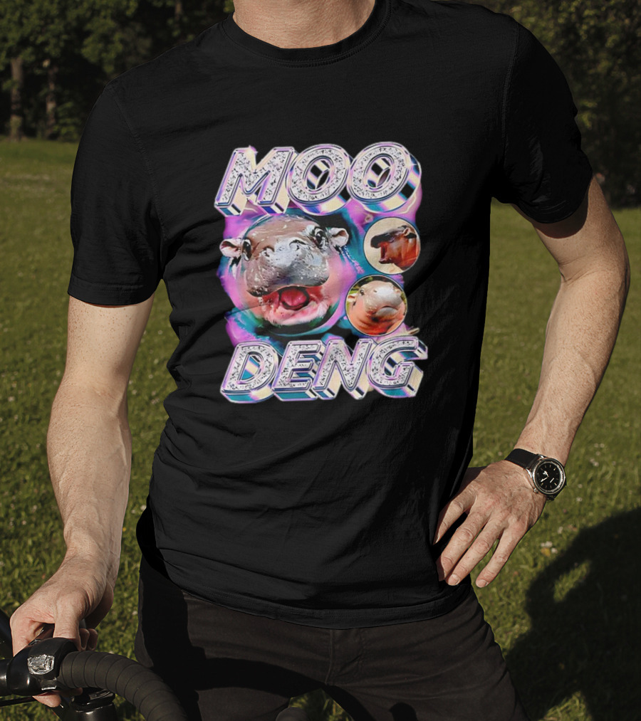 Moo Deng Colorful Hippo Pop Art Vintage Retro T-Shirt