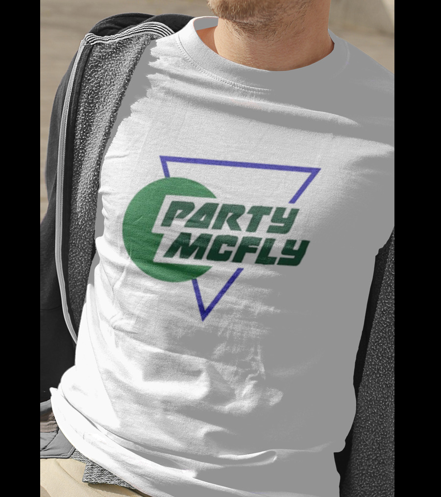 Party Mcfly Retro 80s Neon Triangle Circle T-Shirt