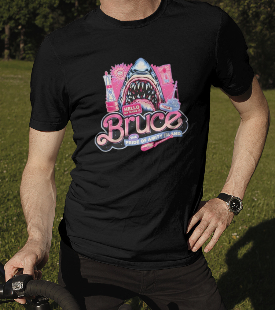 Bruce The Shark Hello My Name Is The Pride Of Amity Island Orca T-Shirt