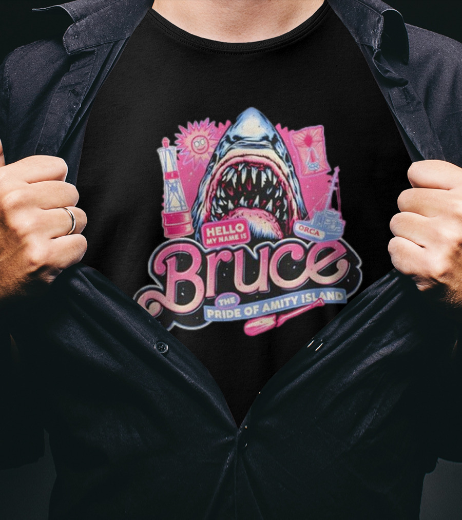 Bruce The Shark Hello My Name Is The Pride Of Amity Island Orca T-Shirt
