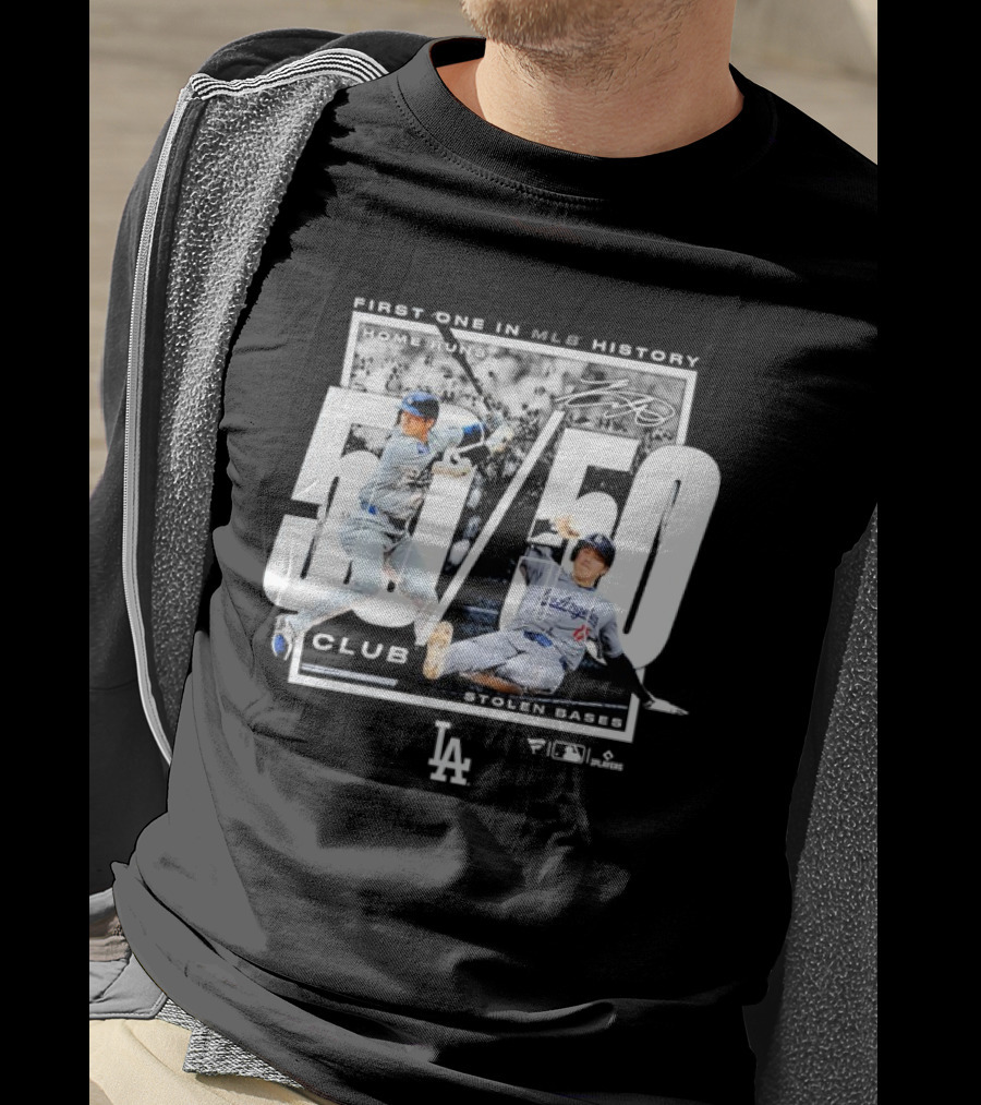 First One In MLB History 50/50 Club Home Runs Stolen Bases LA Dodgers T-Shirt