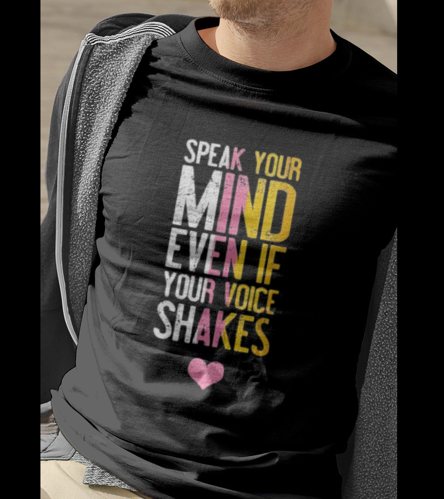 Speak Your Mind Even If Your Voice Shakes RBG Retro Heart T-Shirt