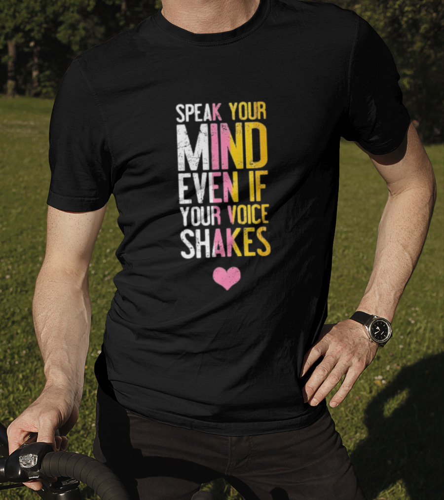 Speak Your Mind Even If Your Voice Shakes RBG Retro Heart T-Shirt