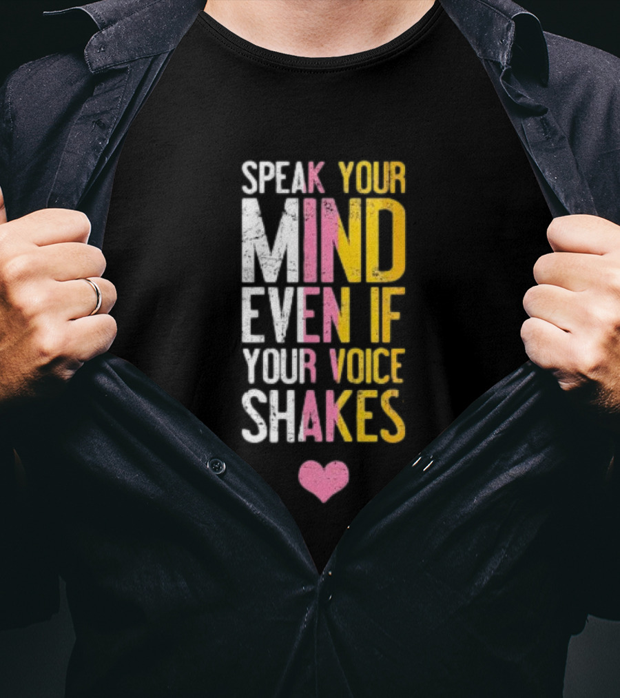 Speak Your Mind Even If Your Voice Shakes RBG Retro Heart T-Shirt