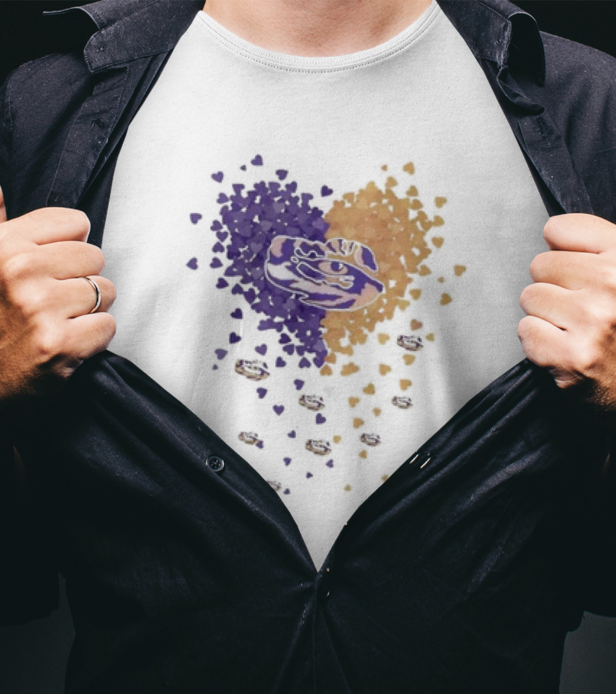 Heart Full Of LSU Tigers Geaux Tigers Purple And Gold T-Shirt