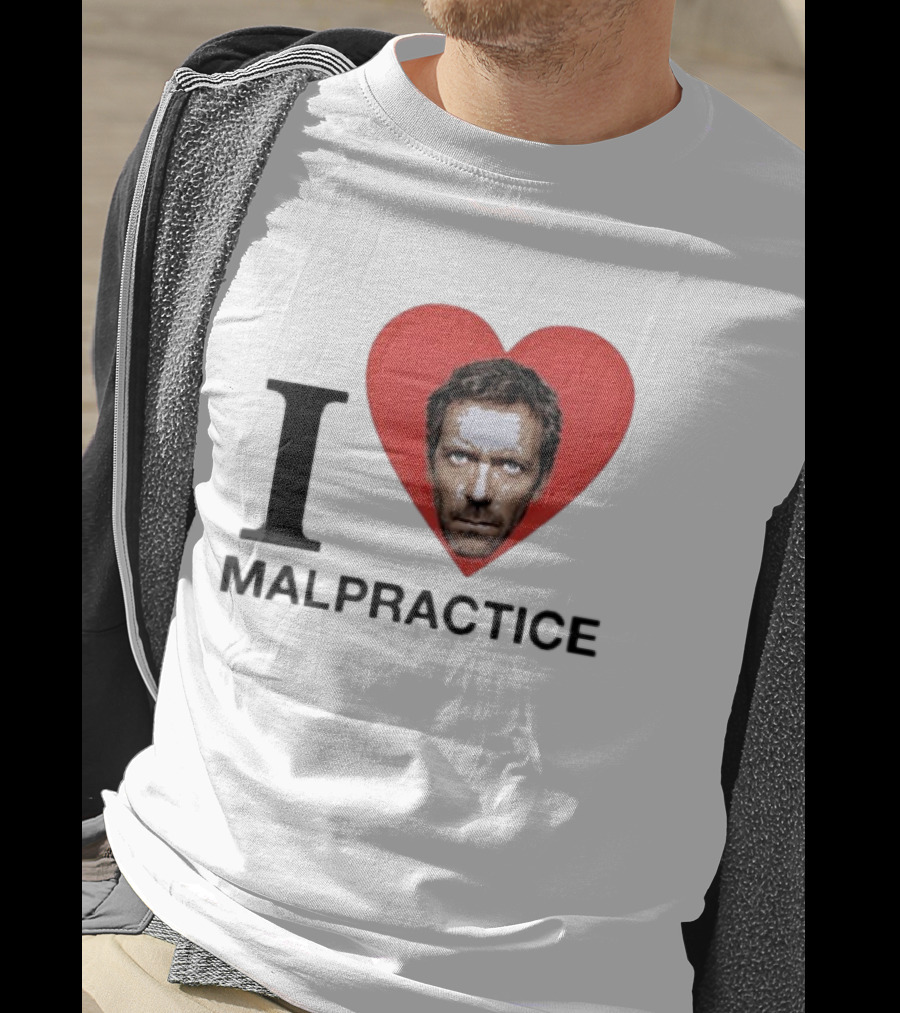 I Love Malpractice House MD Face In Heart T-Shirt