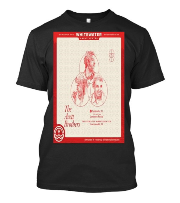 The Avett Brothers September 21 Whitewater Amphitheater New Braunfels TX Concert T-Shirt