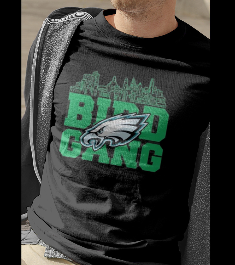 Bird Gang Philadelphia Eagles Bird Head Skyline T-Shirt