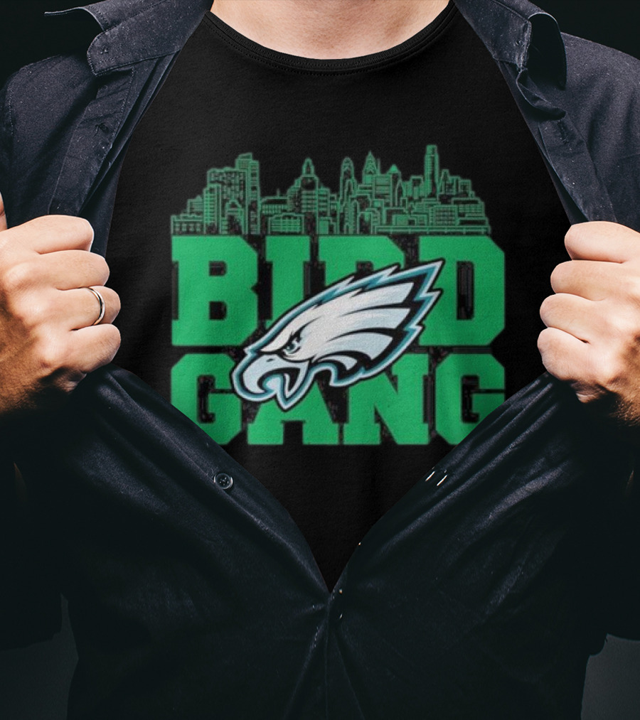 Bird Gang Philadelphia Eagles Bird Head Skyline T-Shirt