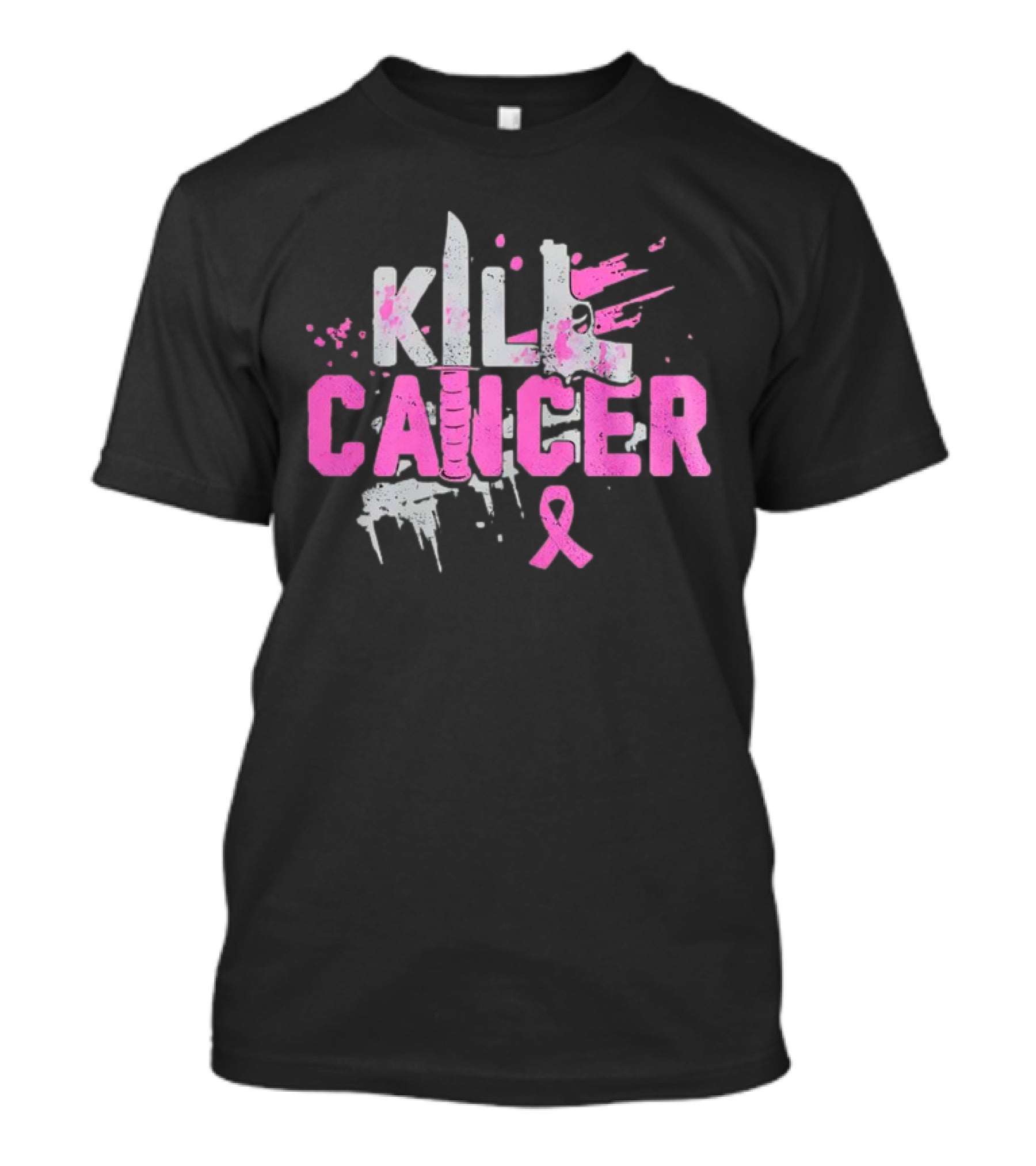 Kill Cancer Pink Ribbon Knife T-Shirt