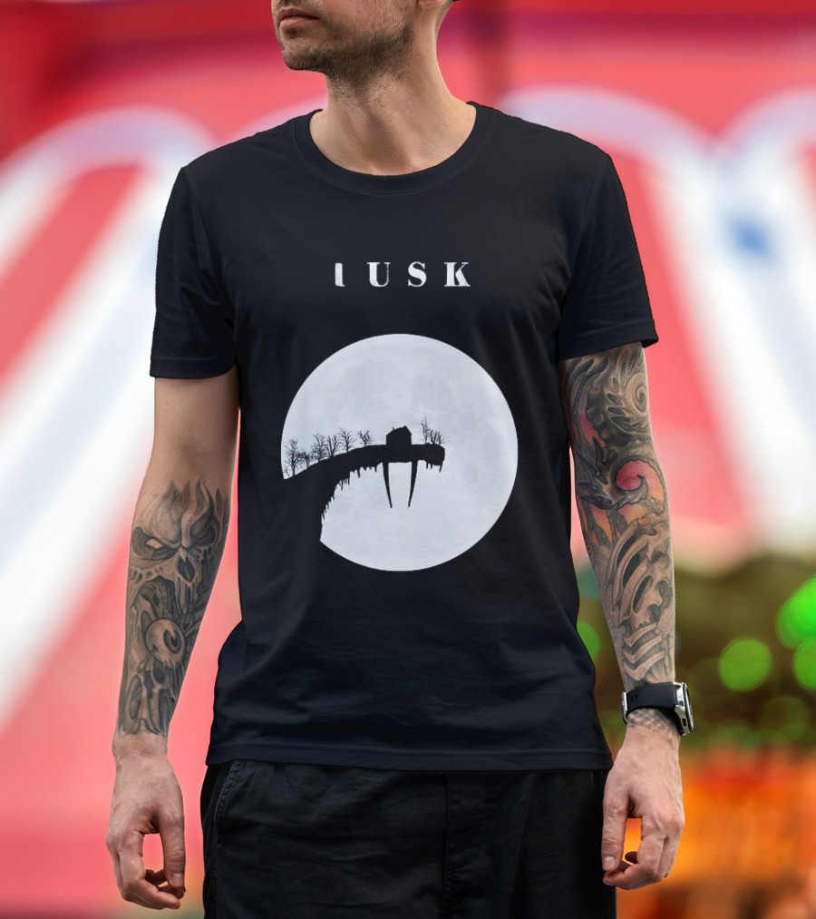 Tusk Moonlit Landscape with House and Trees T-Shirt